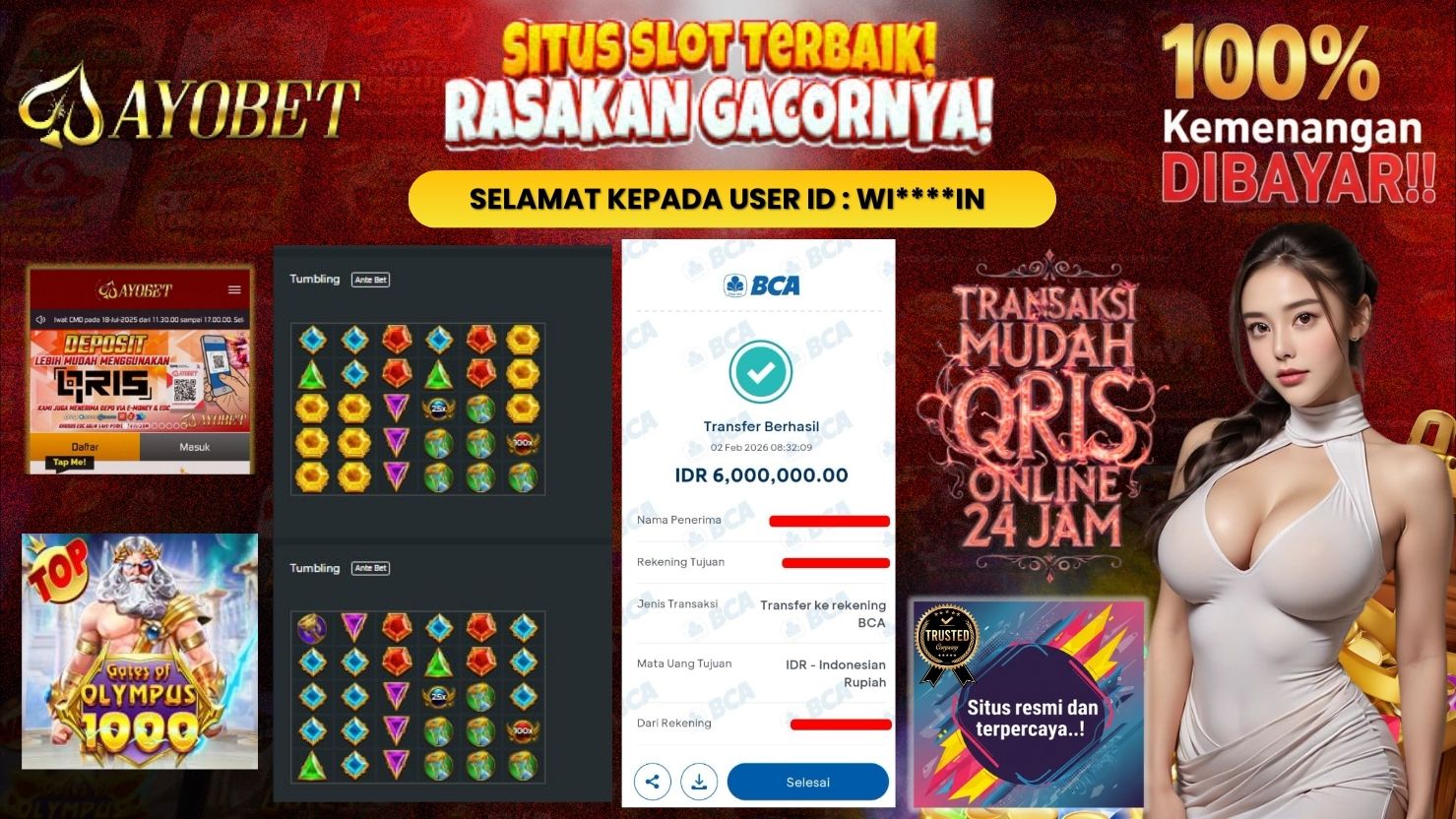 AYOBET JACKPOT SLOT GATES OF OLYMPUS 1000